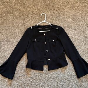 White House Black Market Black Flared Sleeve Blazer